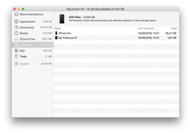Sonst nur über iTunes halbwegs sichtbar: die iOS-Backup-Pakete (Screenshot: Golem.de)